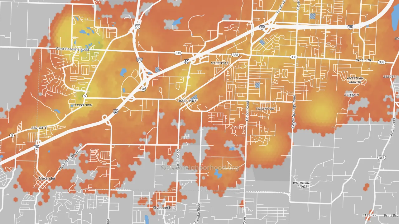 Bike Grade map of Chicot West, Little Rock, AR
