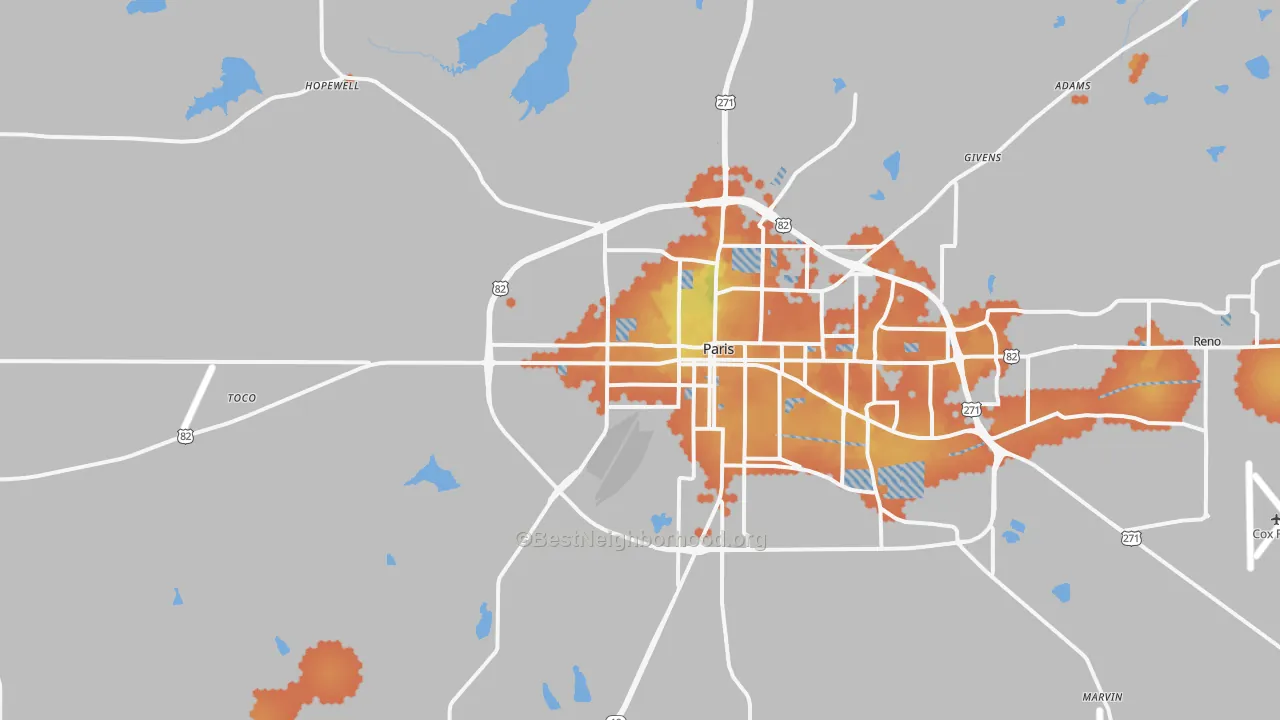 Bike Grade map of Chicota, TX