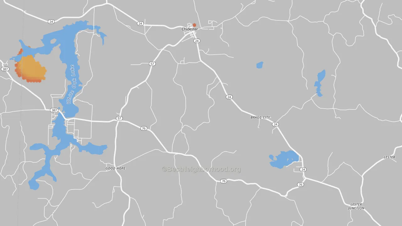 Bike Grade map of Chidester, AR
