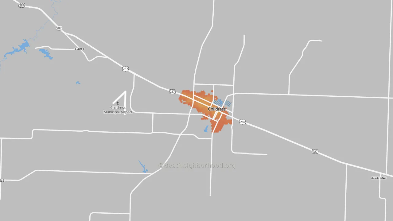 Bike Grade map of Childress, TX