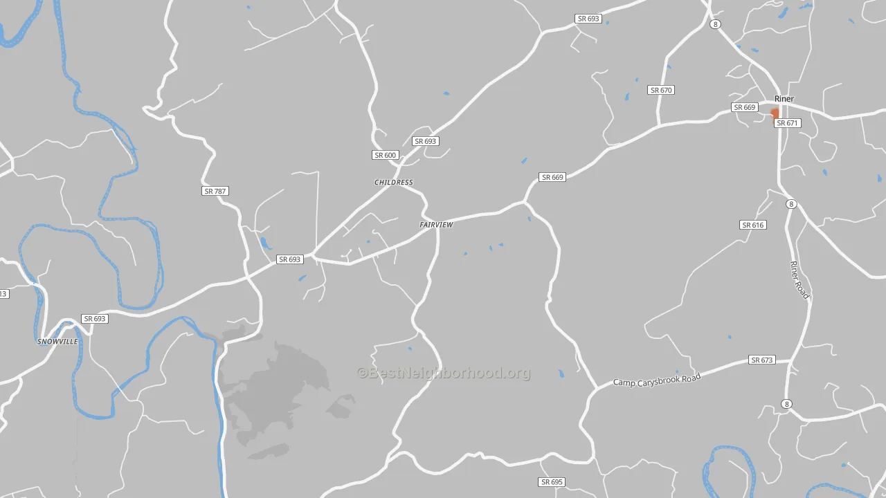 Bike Grade map of Childress, VA