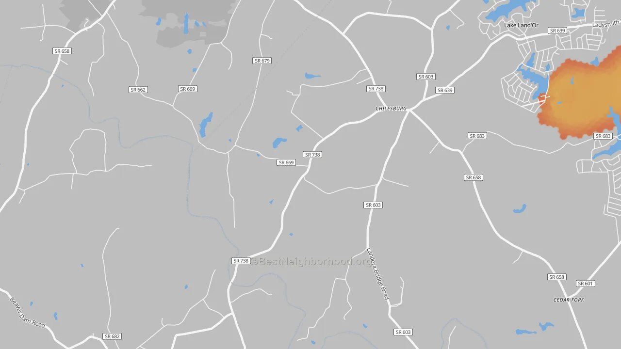 Bike Grade map of Chilesburg, VA
