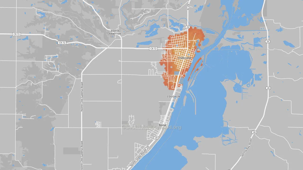 Bike Grade map of Chillicothe, IL