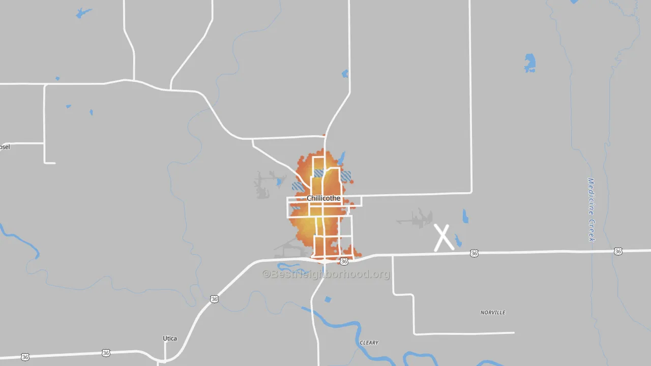 Bike Grade map of Chillicothe, MO