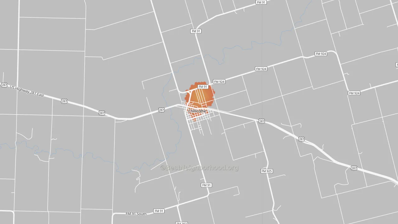 Bike Grade map of Chillicothe, TX