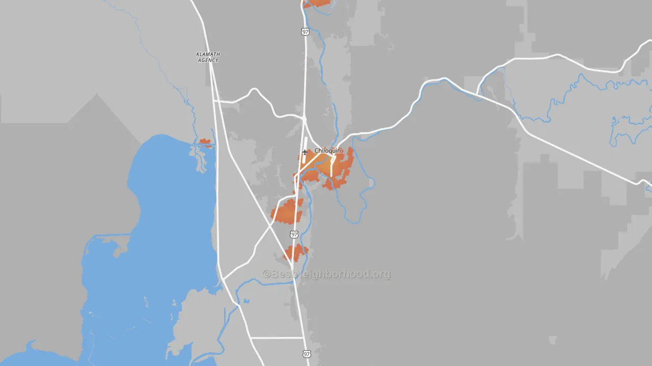Bike Grade map of Chiloquin, OR