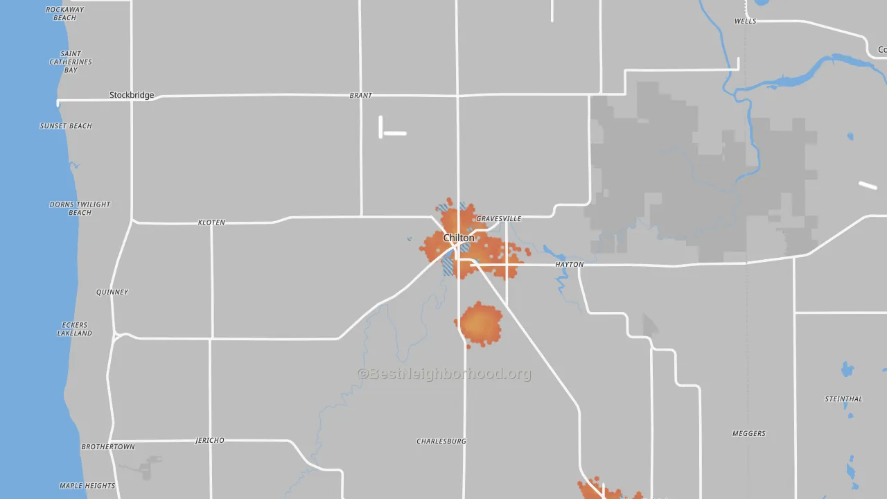Bike Grade map of Chilton, WI