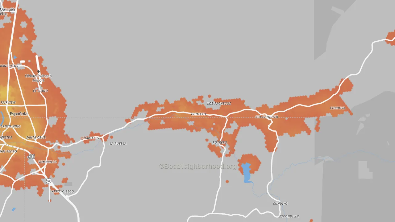 Bike Grade map of Chimayo, NM