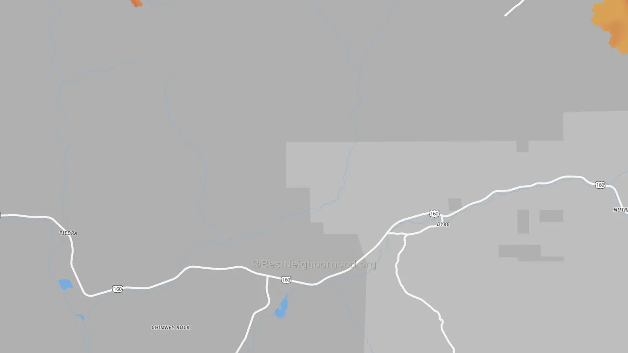 Bike Grade map of Chimney Rock, CO