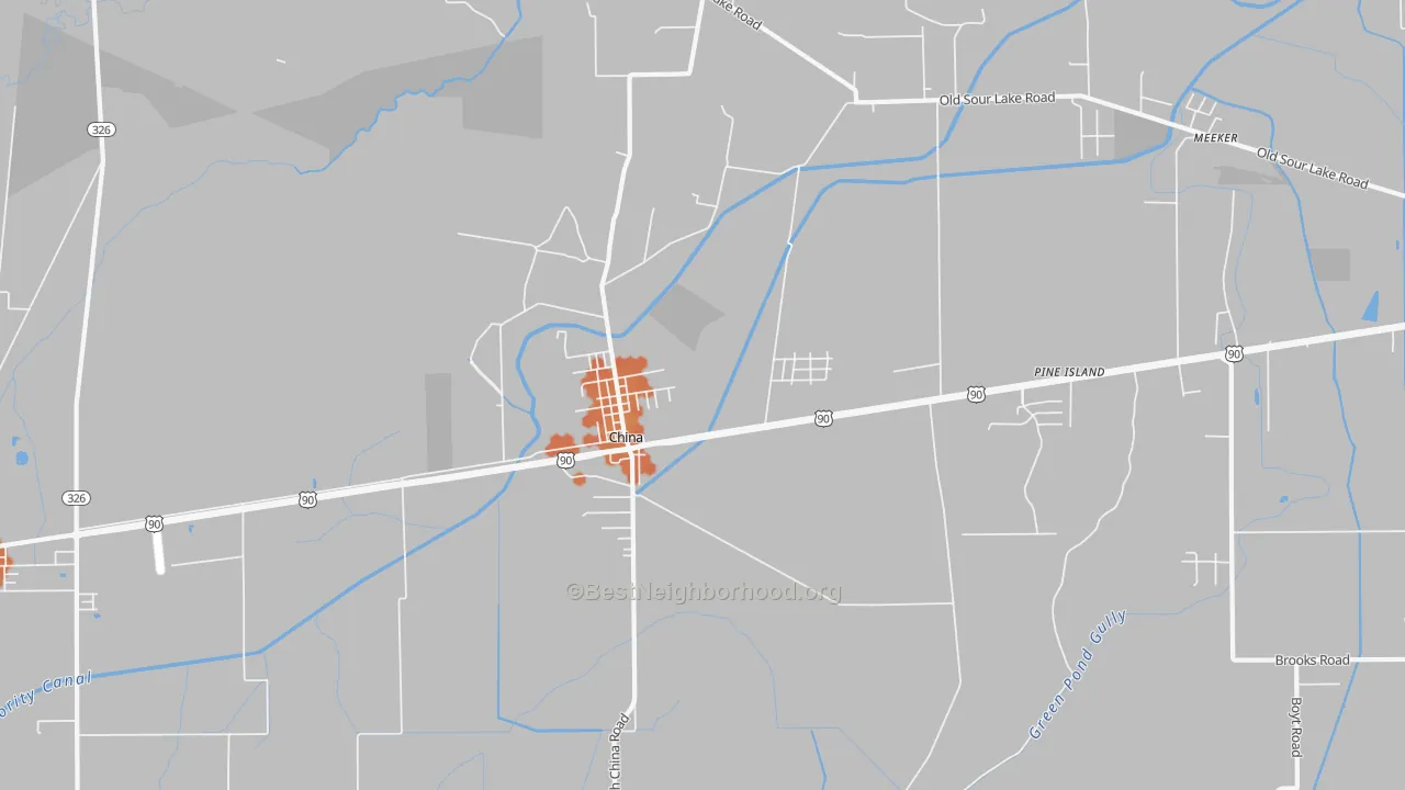 Bike Grade map of China, TX