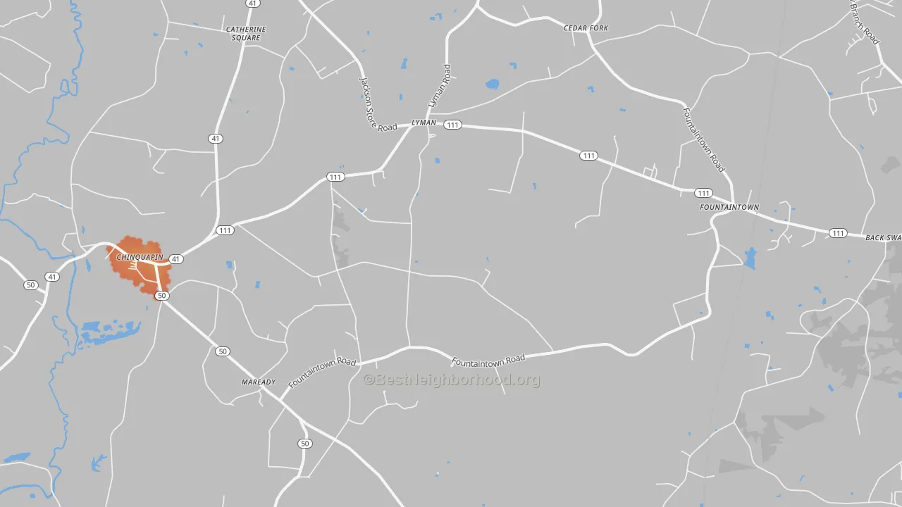 Bike Grade map of Chinquapin, NC
