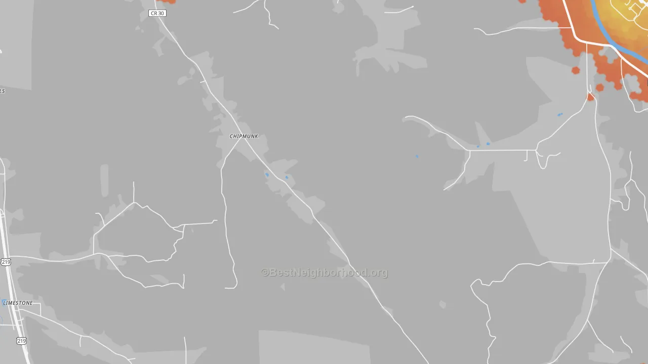 Bike Grade map of Chipmunk, NY