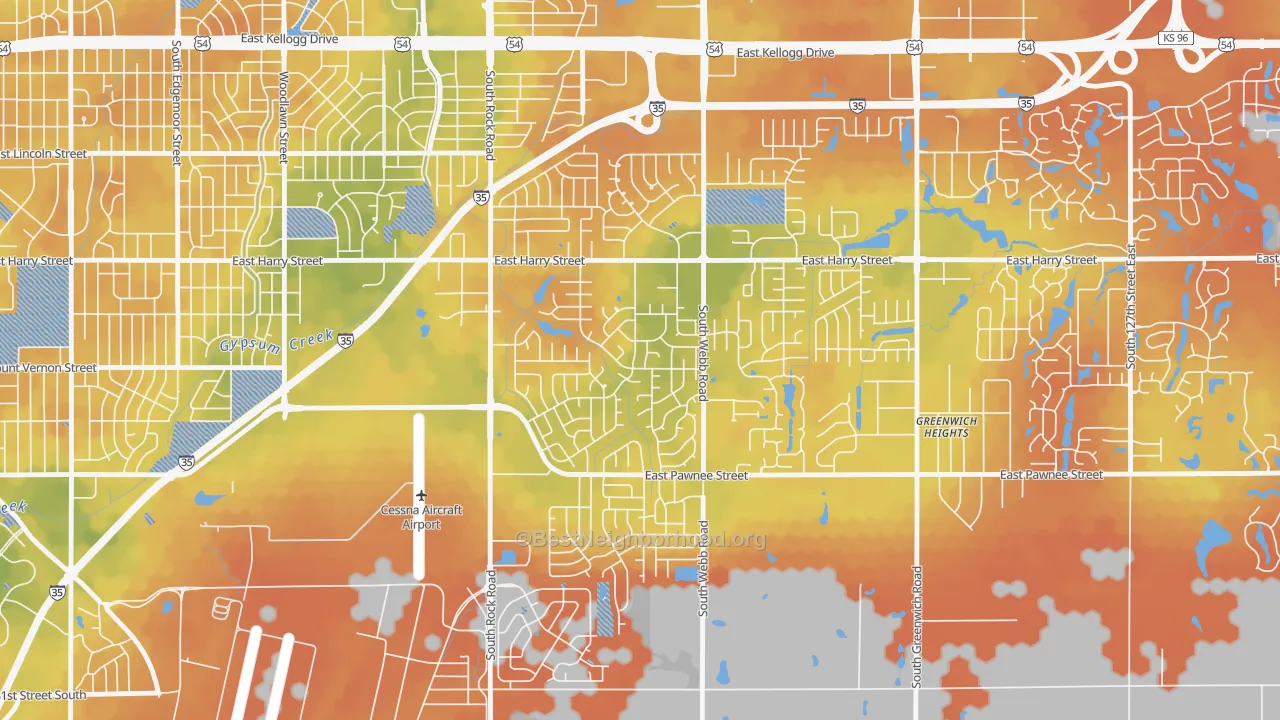 Bike Grade map of Chisholm Creek, Wichita, KS