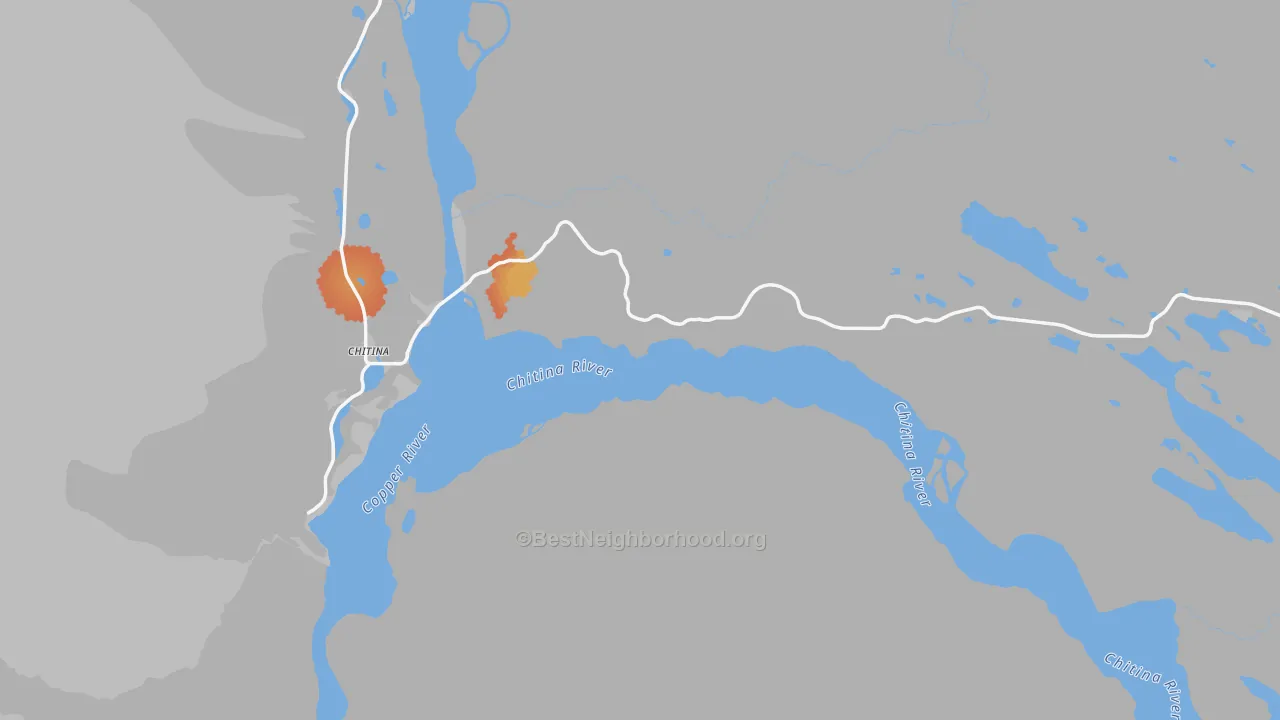 Bike Grade map of Chitina, AK