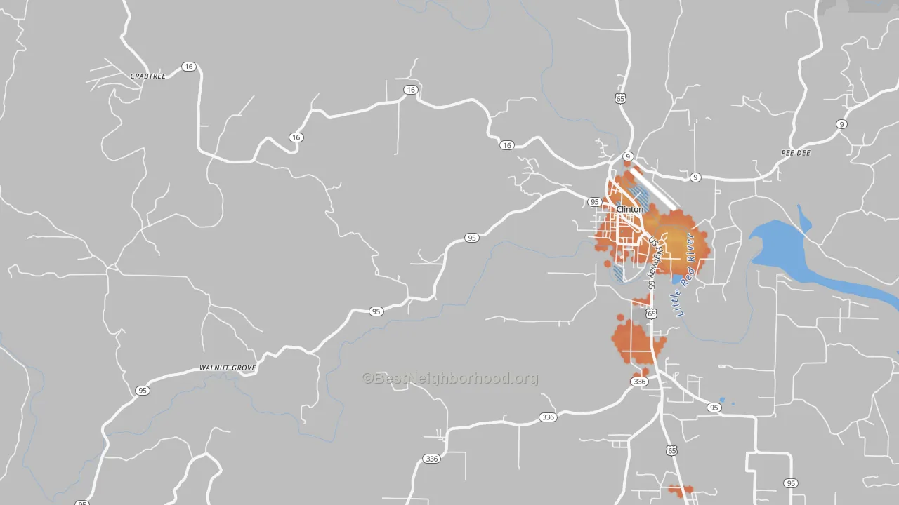 Bike Grade map of Choctaw, AR
