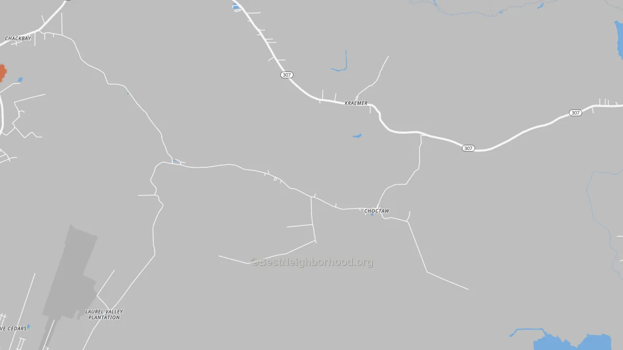 Bike Grade map of Choctaw, LA