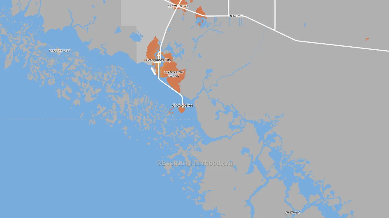 Bike Grade map of Chokoloskee, FL
