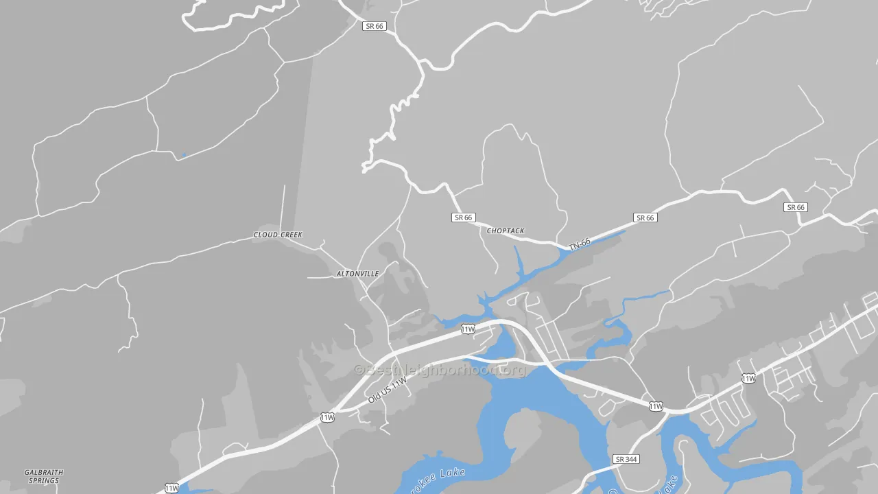 Bike Grade map of Choptack, TN