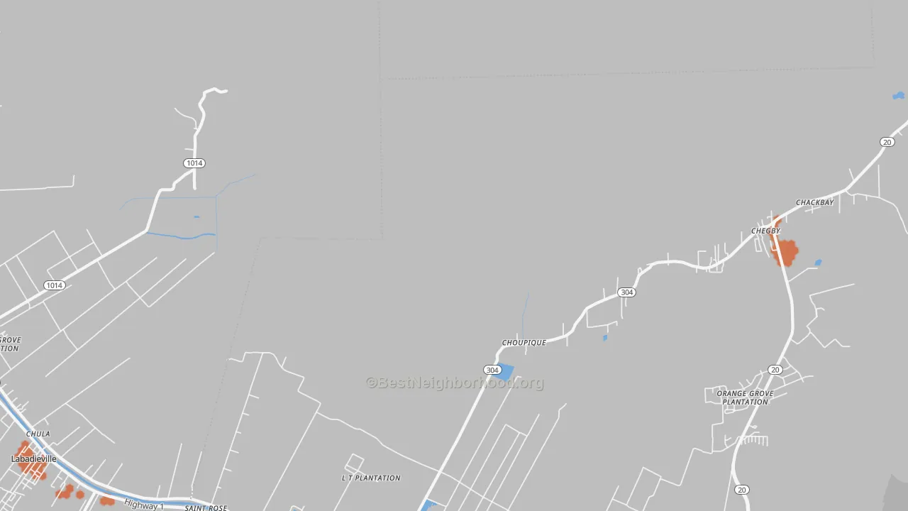 Bike Grade map of Choupique, LA