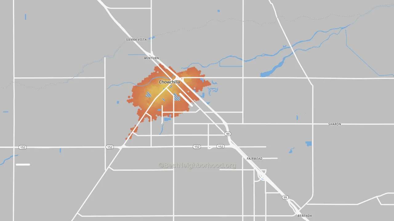 Bike Grade map of Chowchilla, CA
