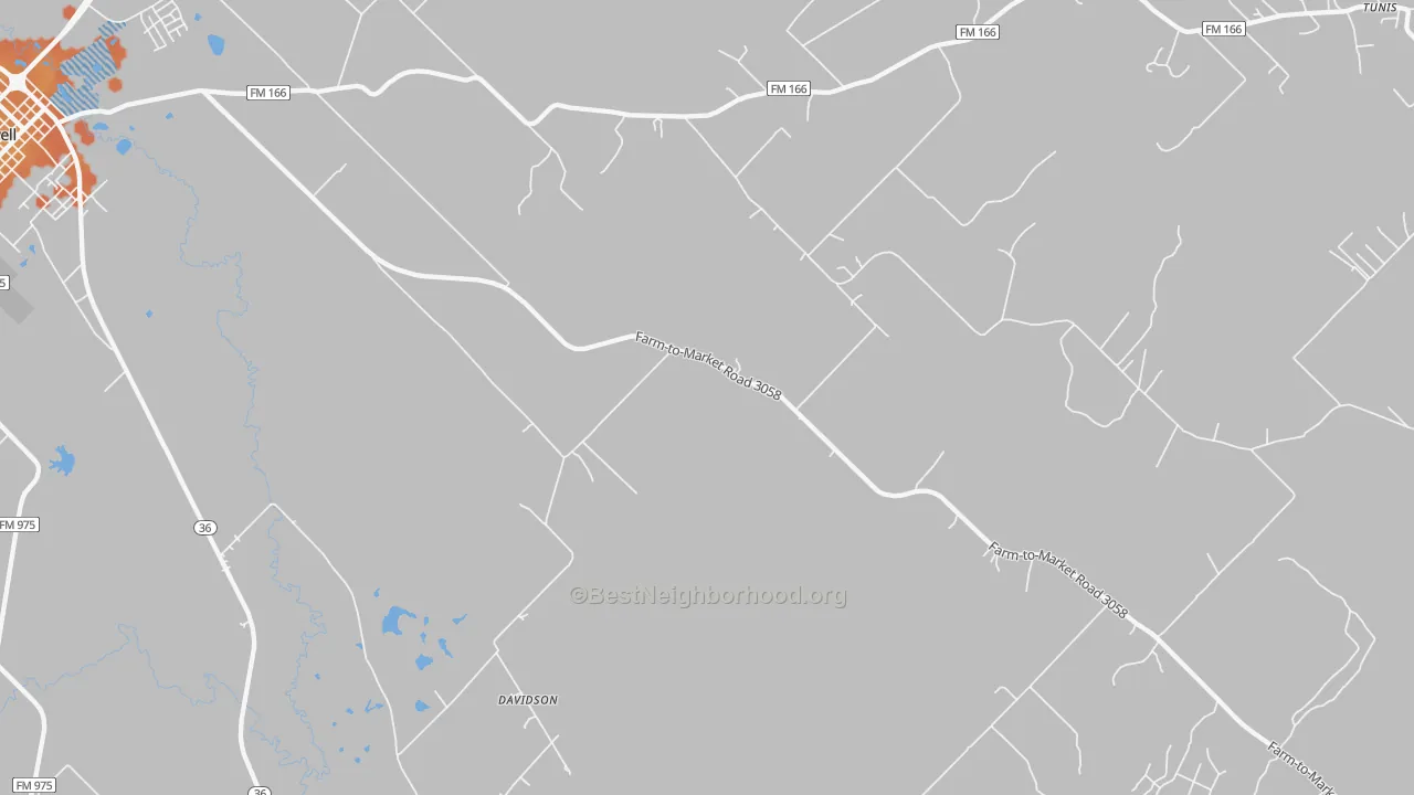 Bike Grade map of Chriesman, TX