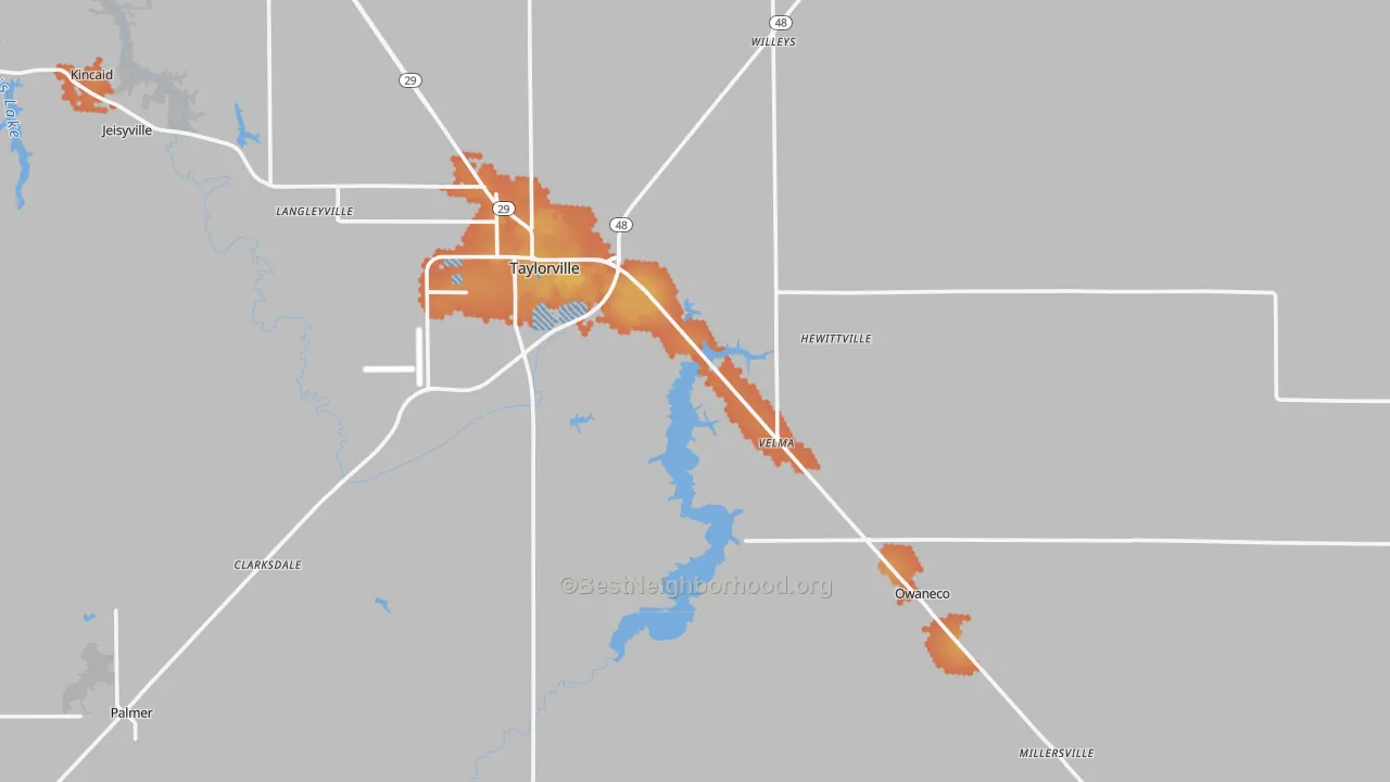 Bike Grade map of Christian County, IL