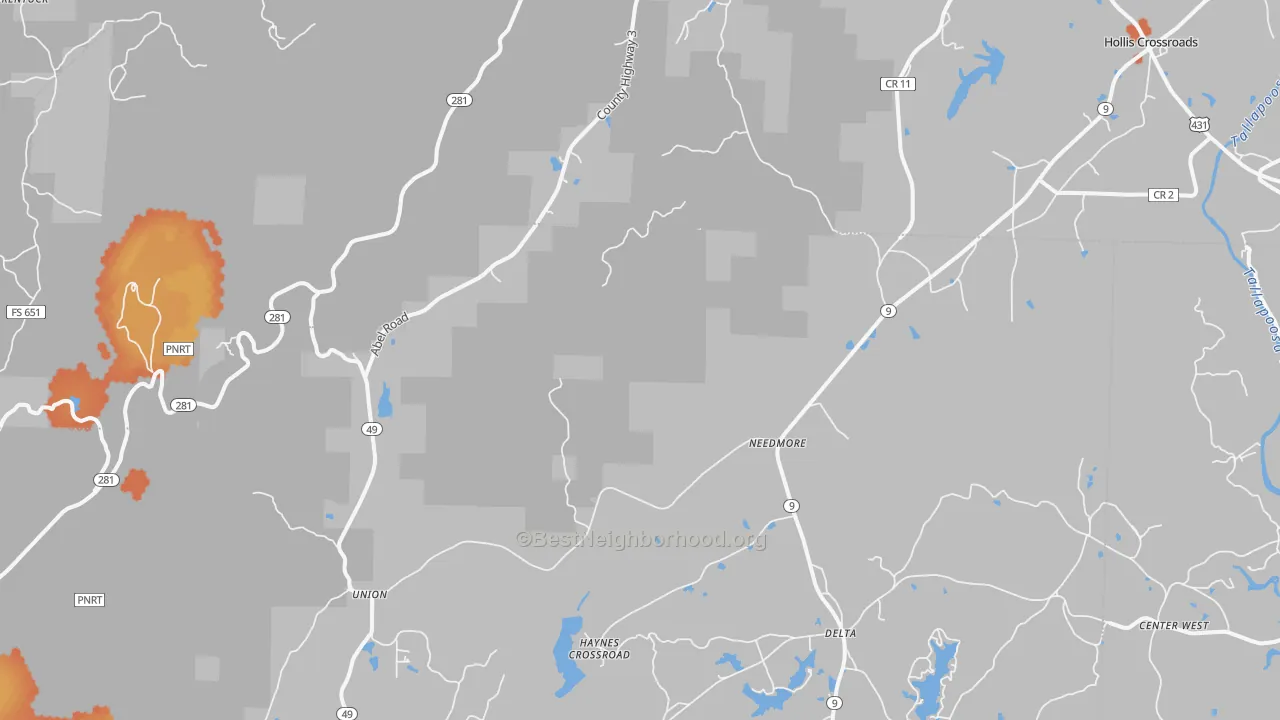 Bike Grade map of Christiana, AL