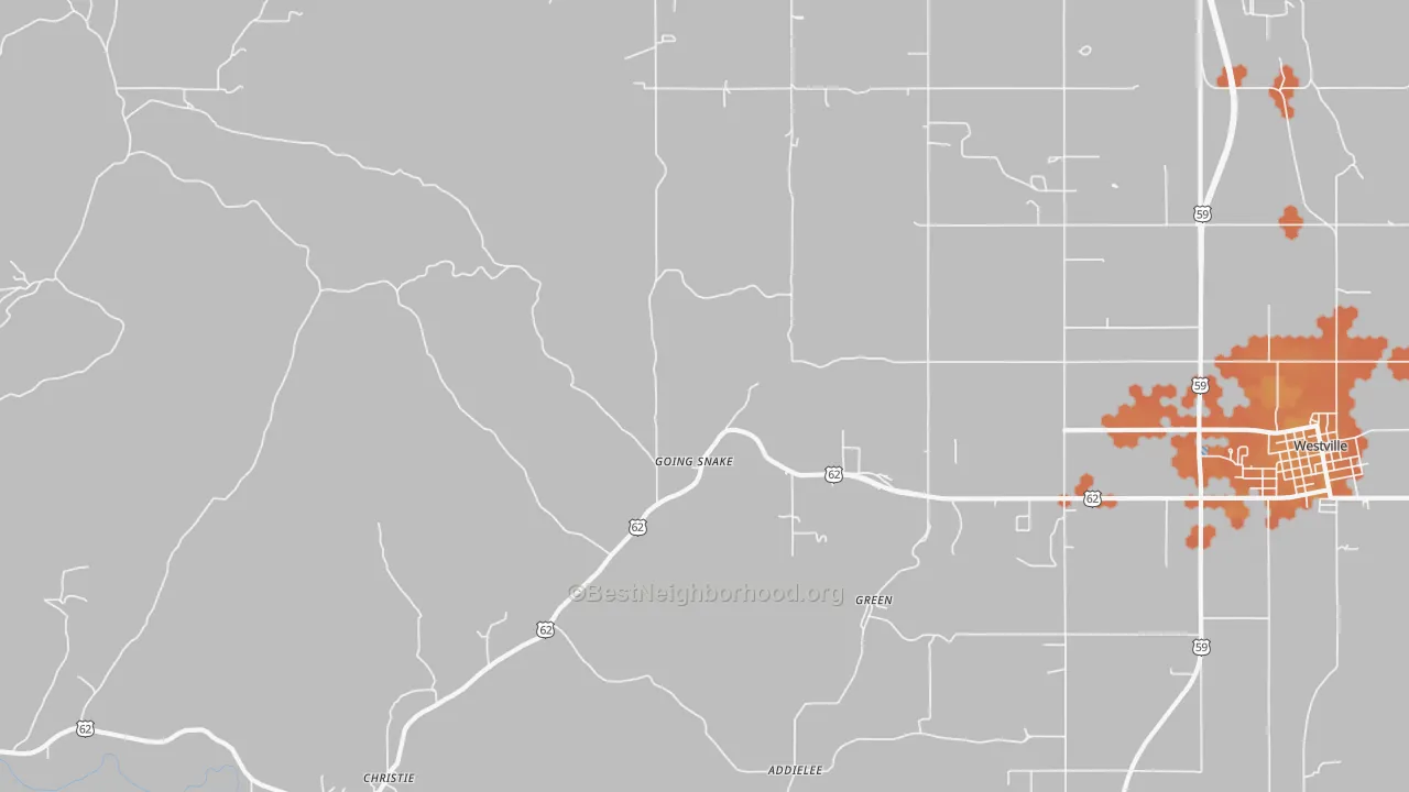Bike Grade map of Christie, OK