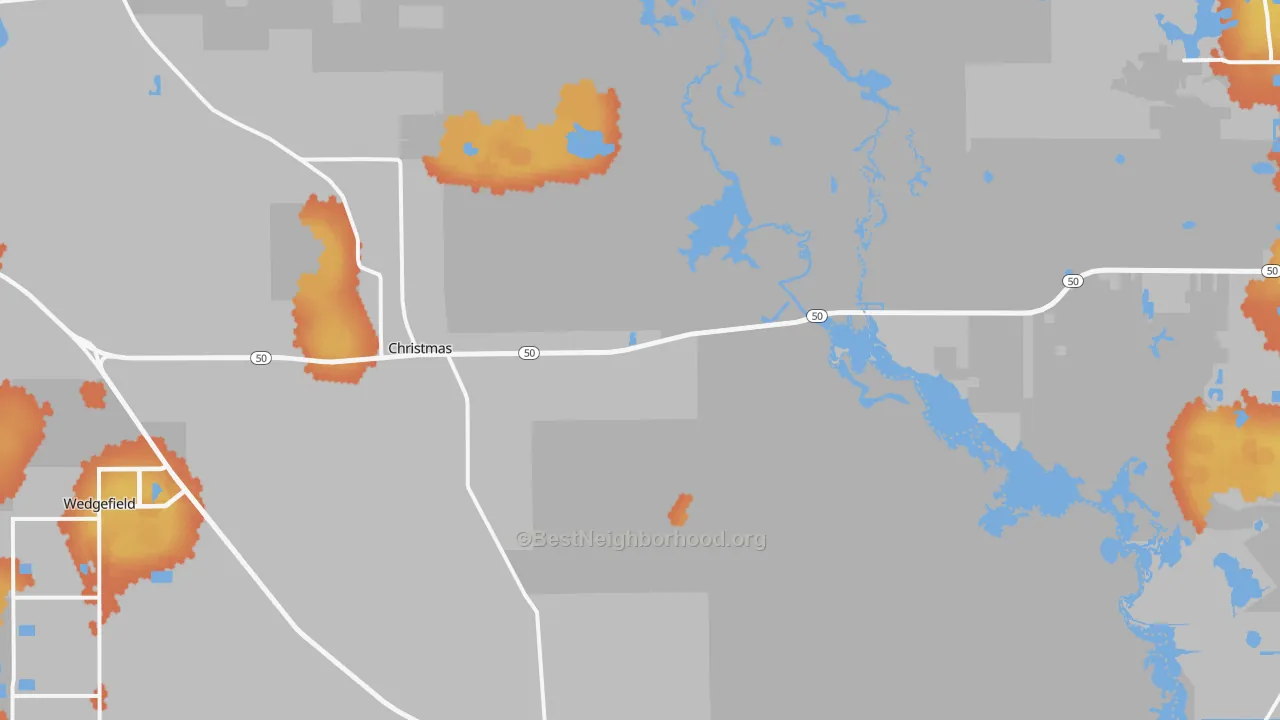 Bike Grade map of Christmas, FL