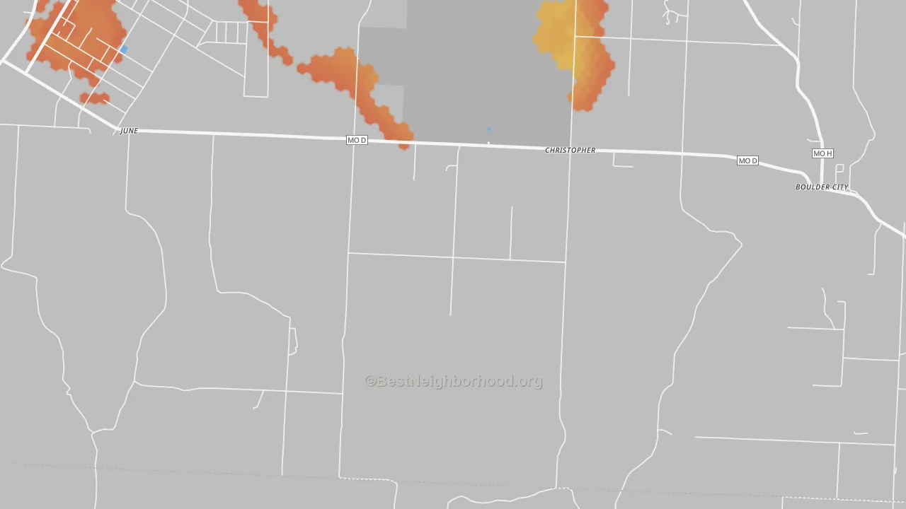 Bike Grade map of Christopher, MO