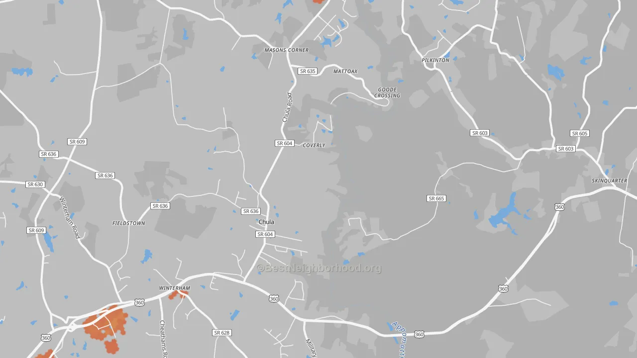 Bike Grade map of Chula, VA