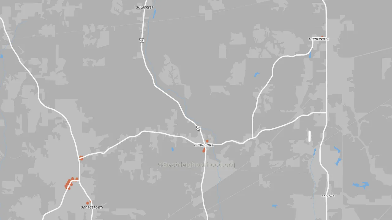 Bike Grade map of Chunchula, AL
