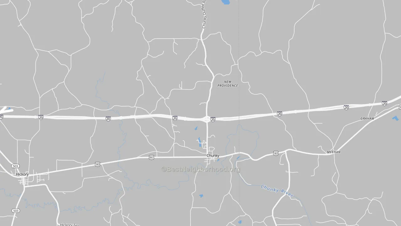 Bike Grade map of Chunky, MS