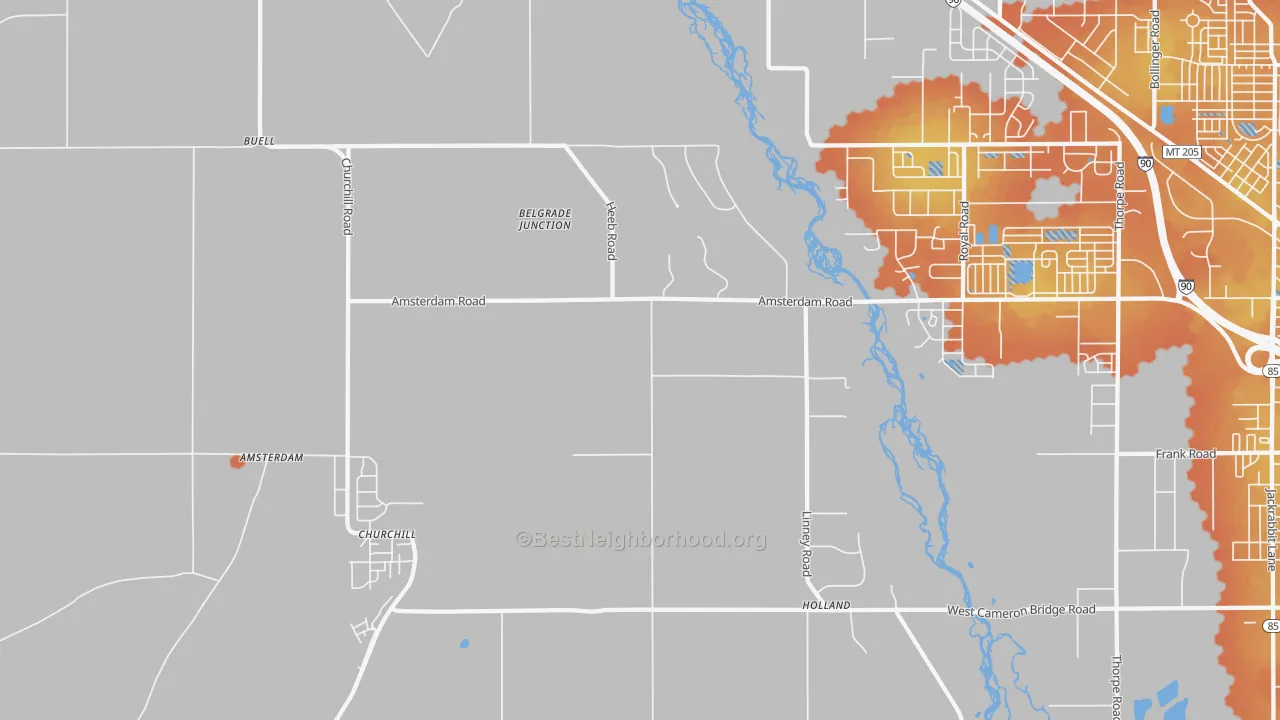 Bike Grade map of Church Hill, MT