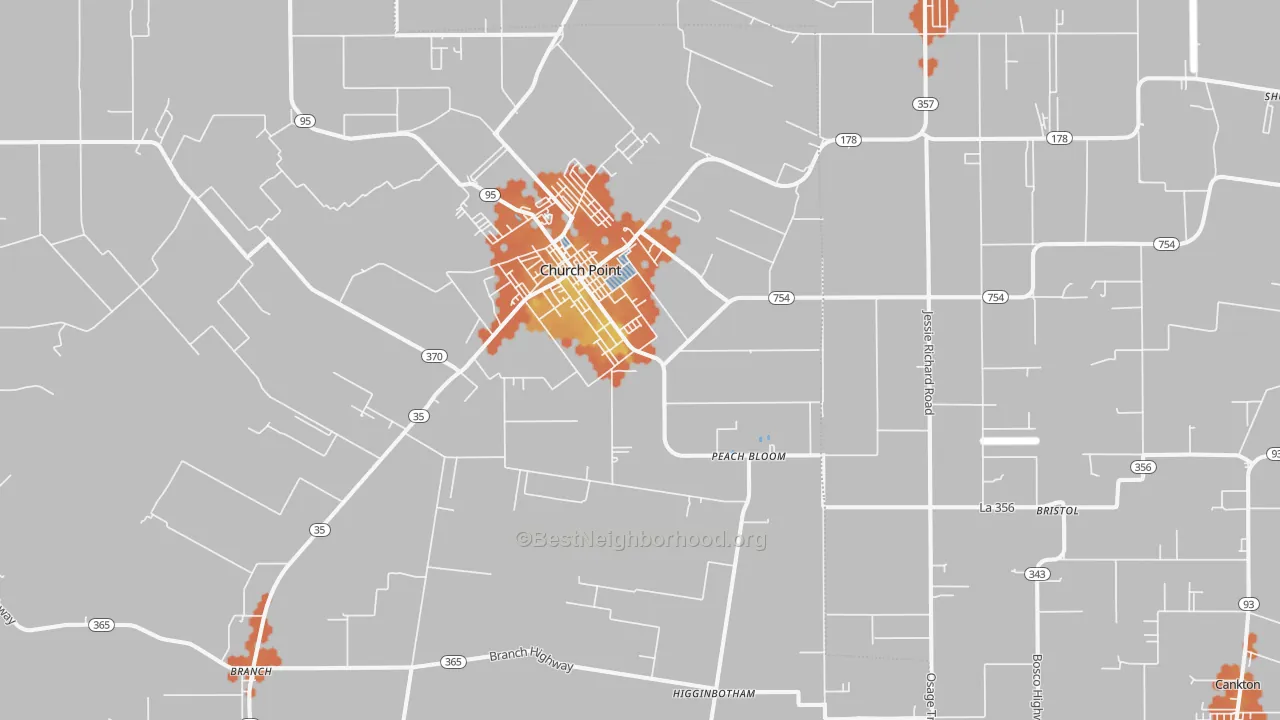 Bike Grade map of Church Point, LA