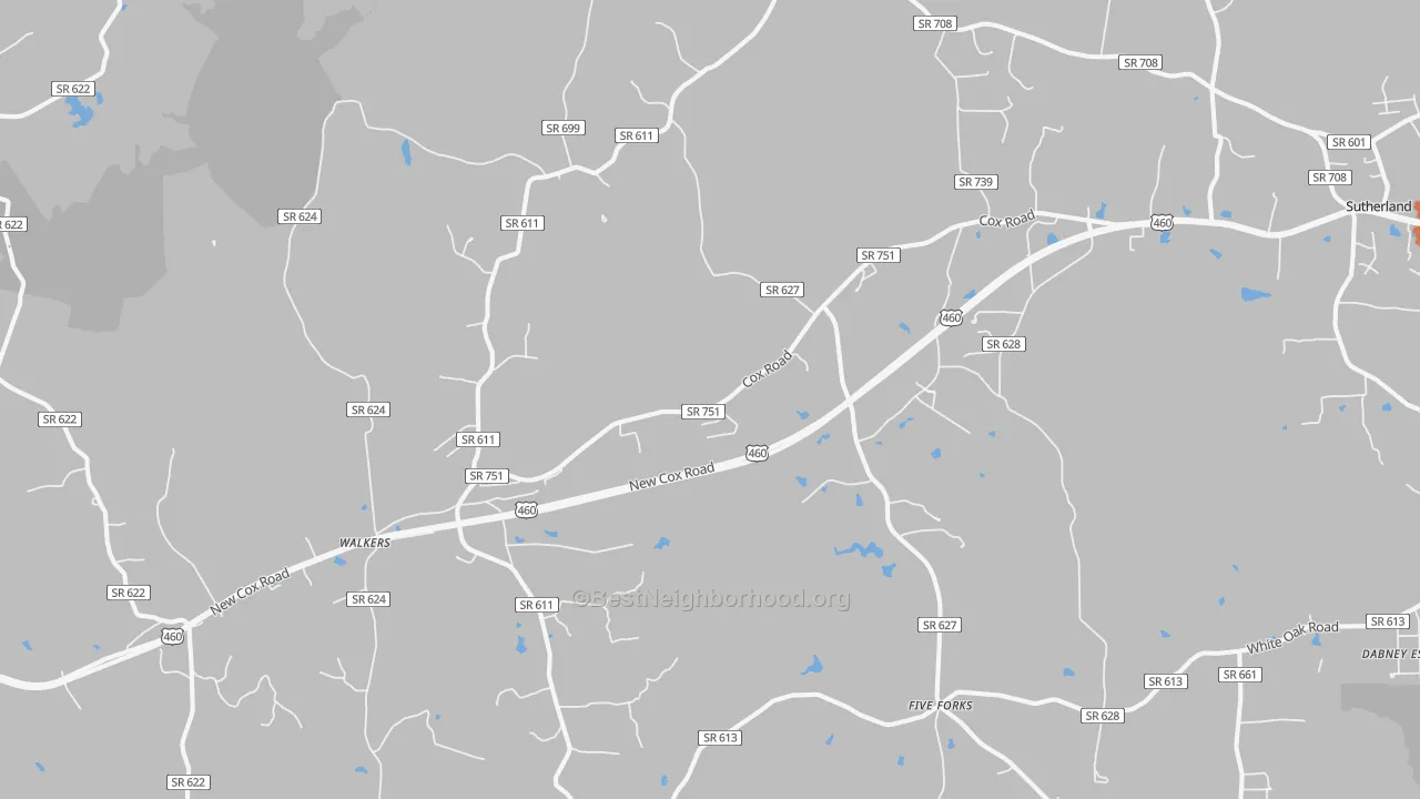 Bike Grade map of Church Road, VA