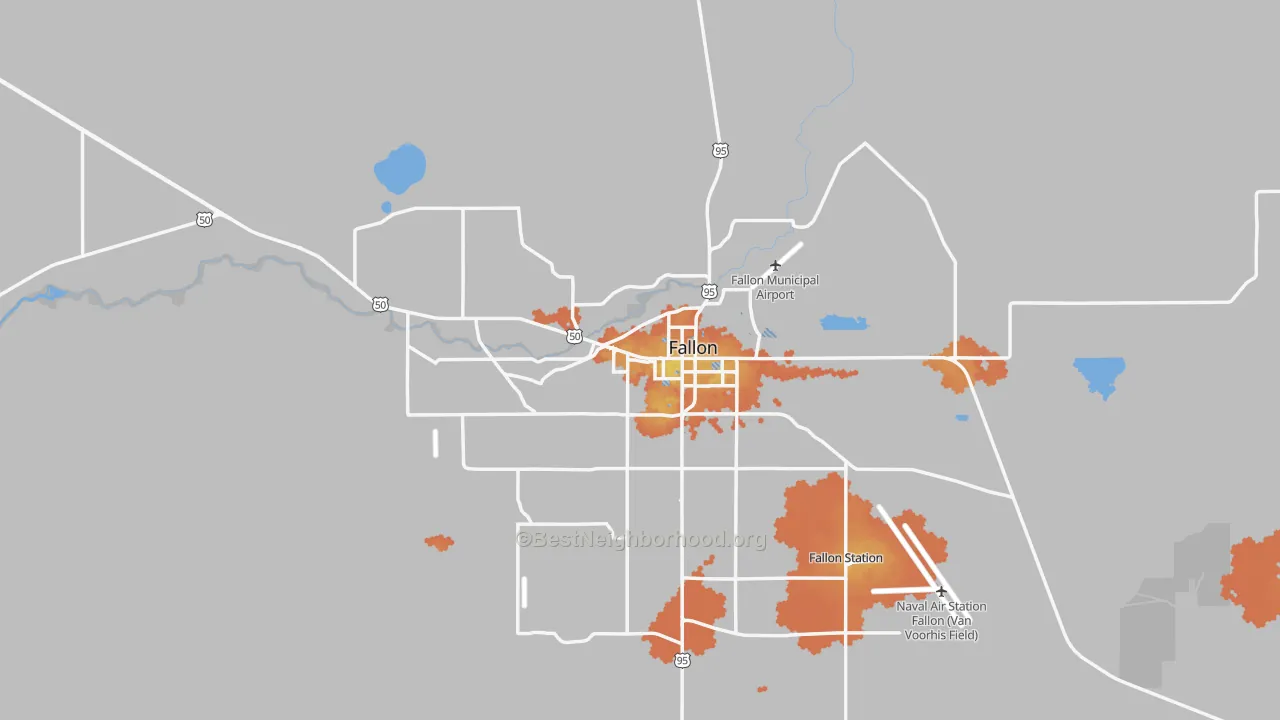 Bike Grade map of Churchill County, NV
