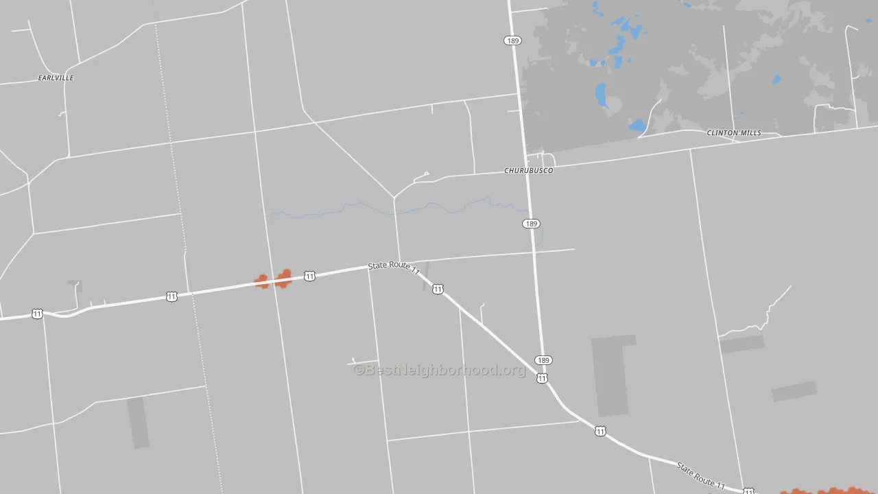 Bike Grade map of Churubusco, NY