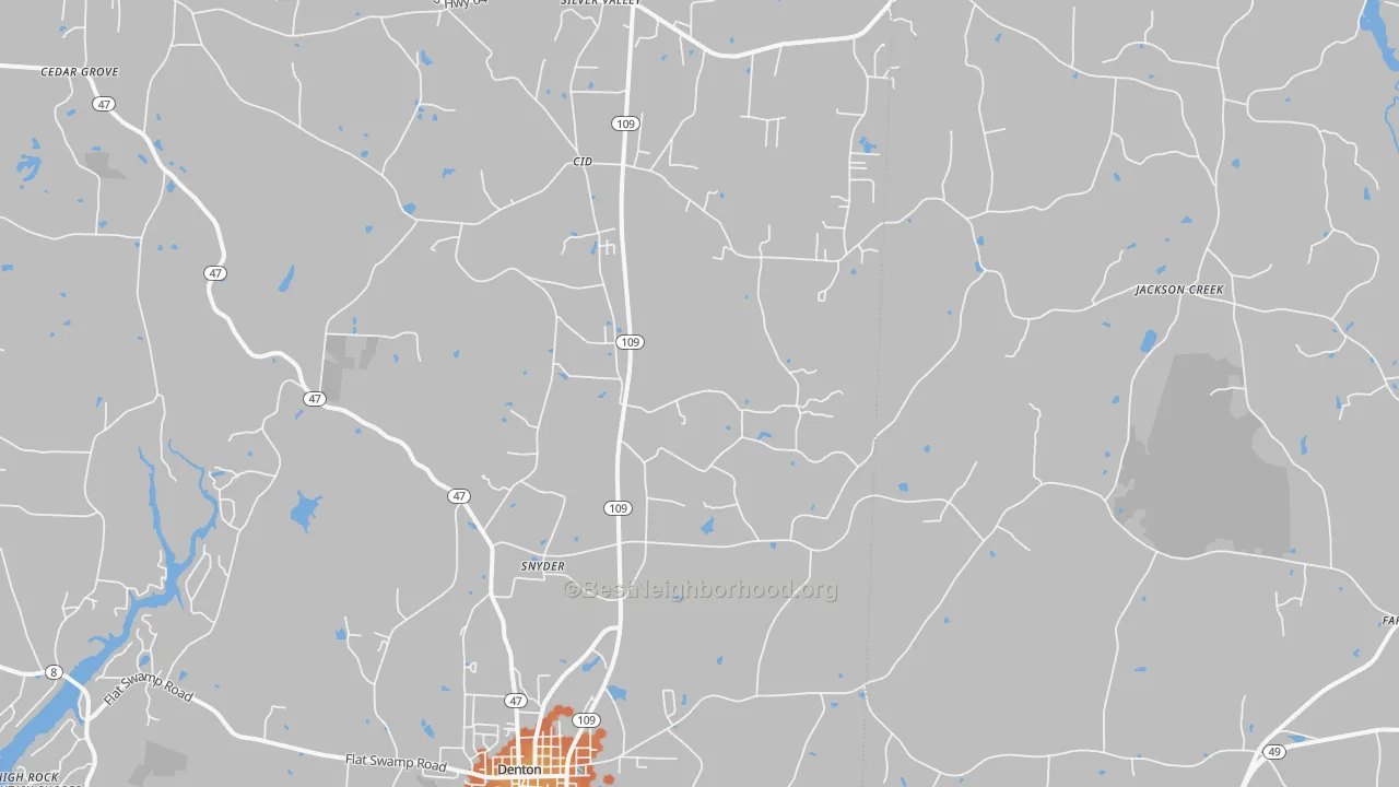 Bike Grade map of Cid, NC