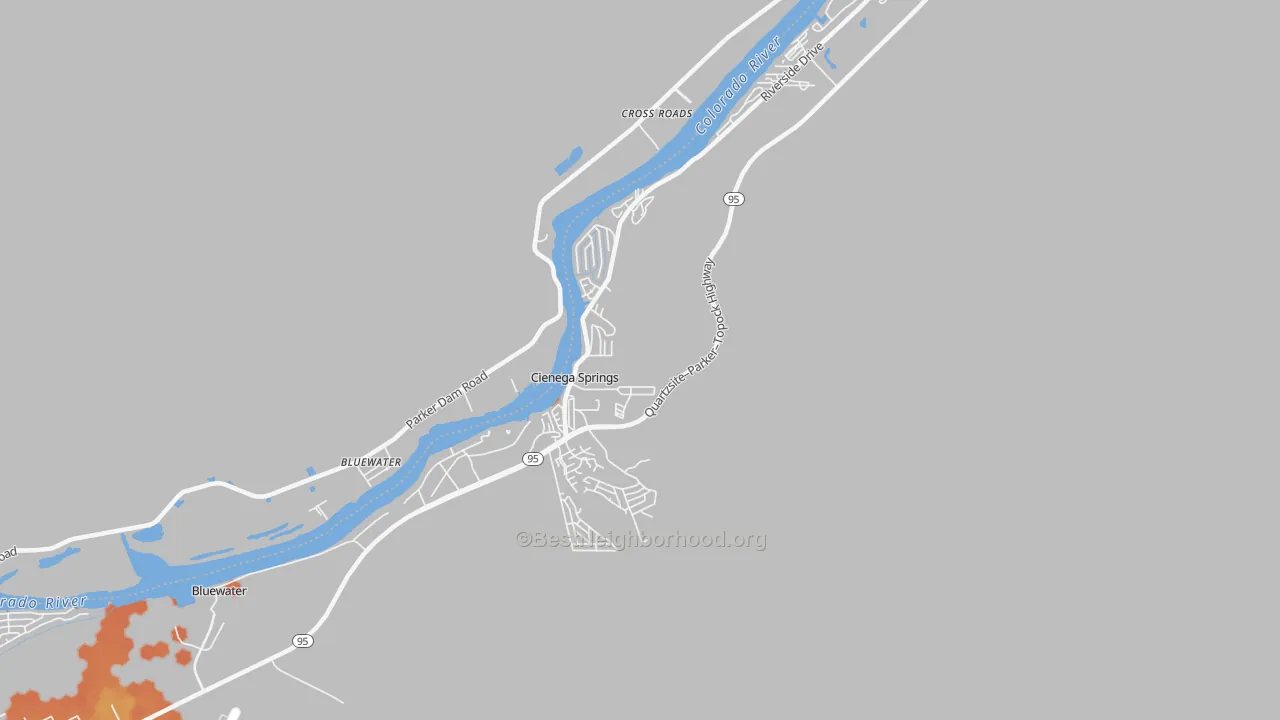 Bike Grade map of Cienega Springs, AZ