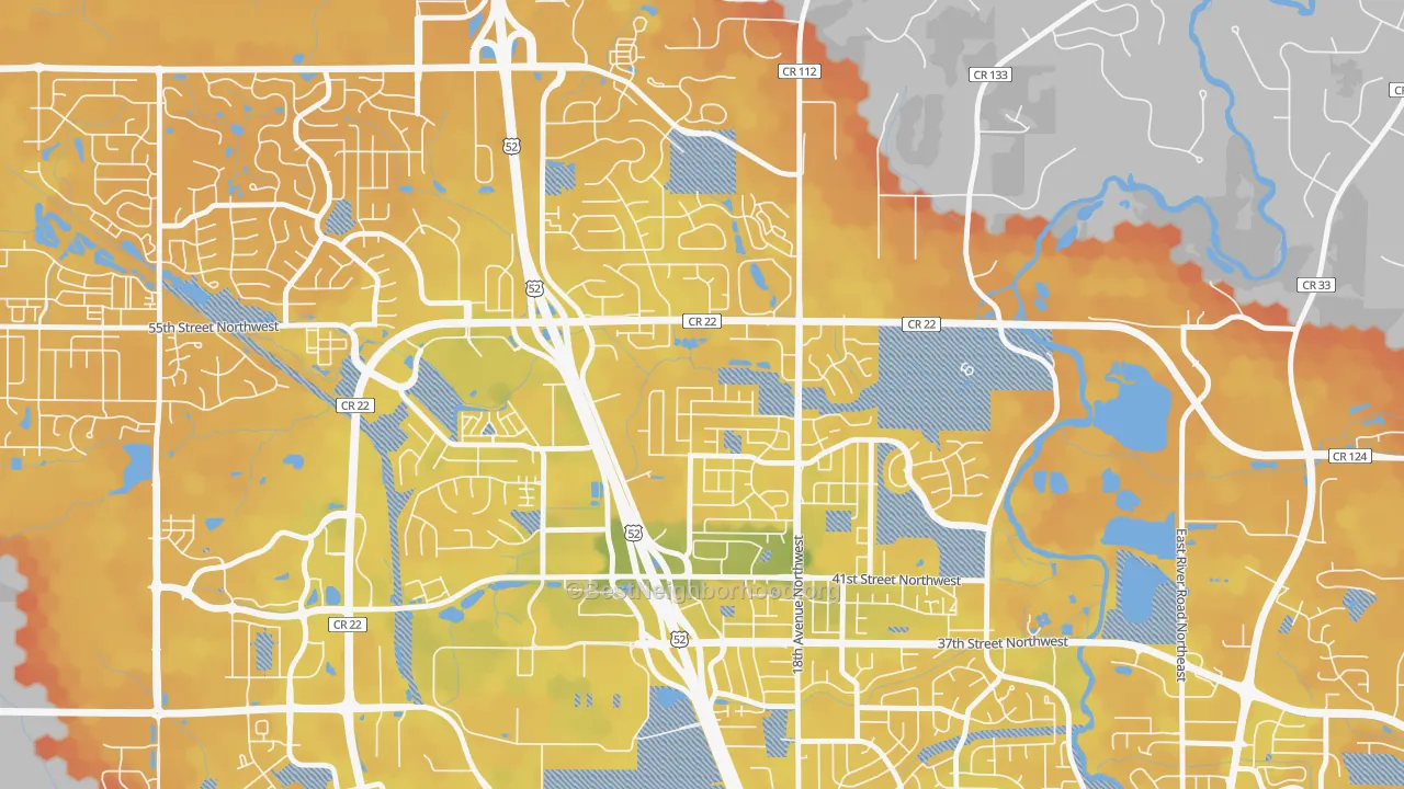 Bike Grade map of Cimarron, Rochester, MN