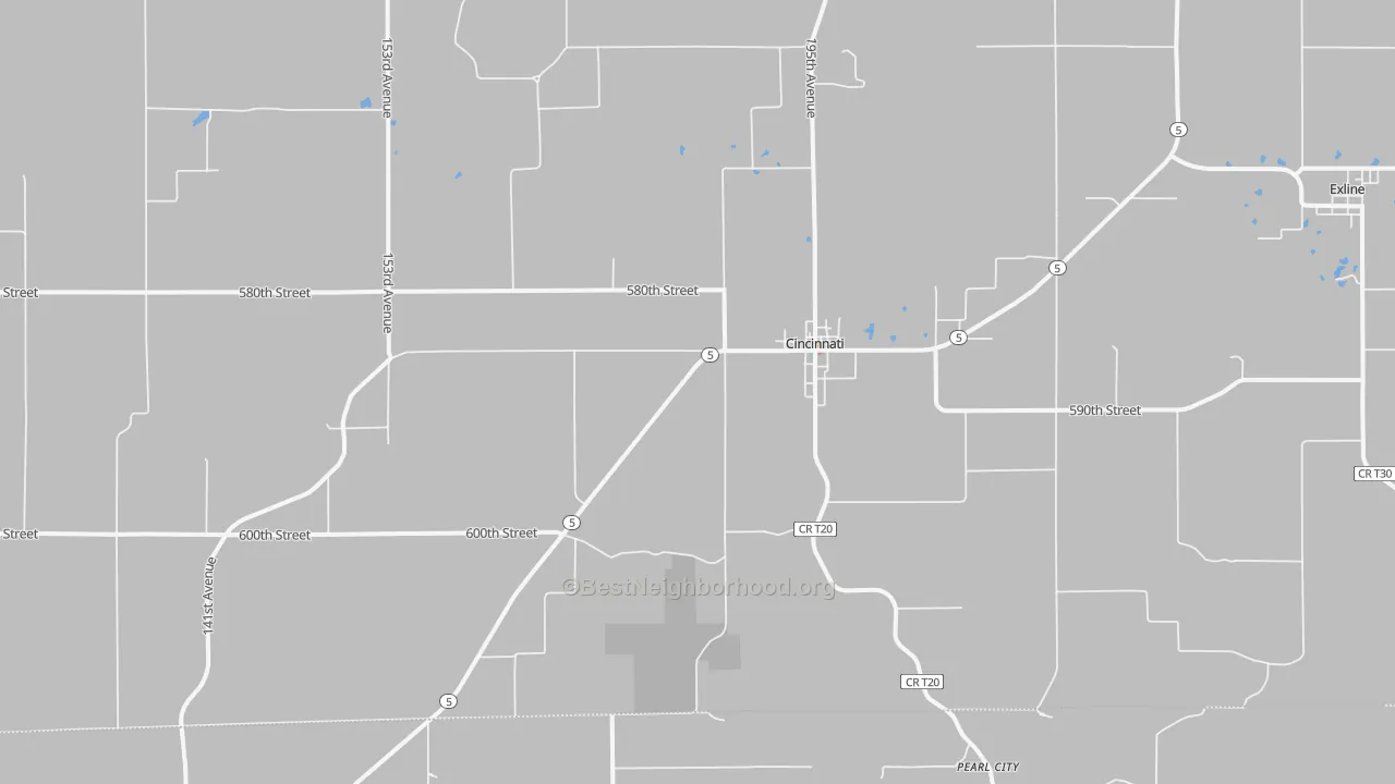 Bike Grade map of Cincinnati, IA