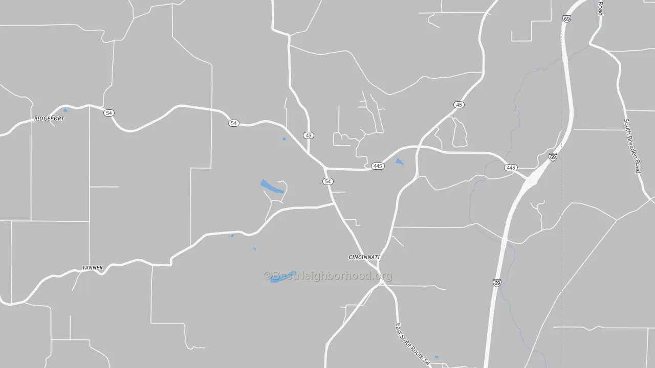 Bike Grade map of Cincinnati, IN