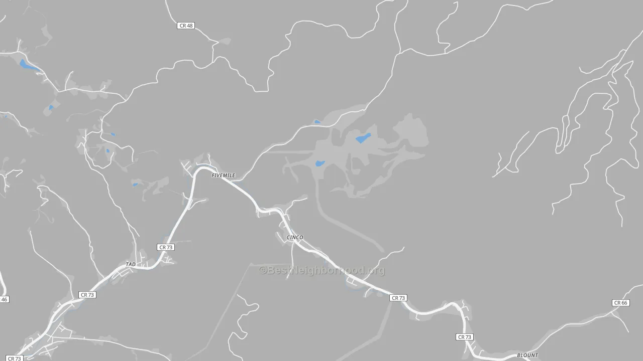 Bike Grade map of Cinco, WV
