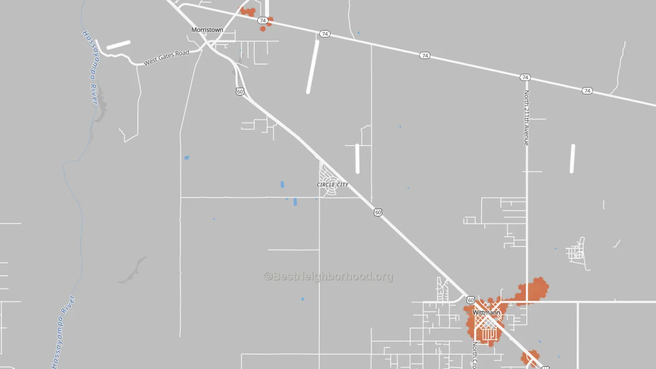 Bike Grade map of Circle City, AZ