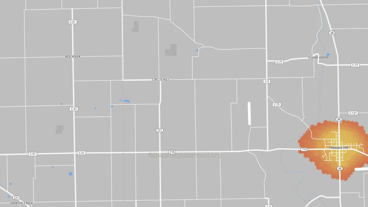Bike Grade map of Circle Hill, OH