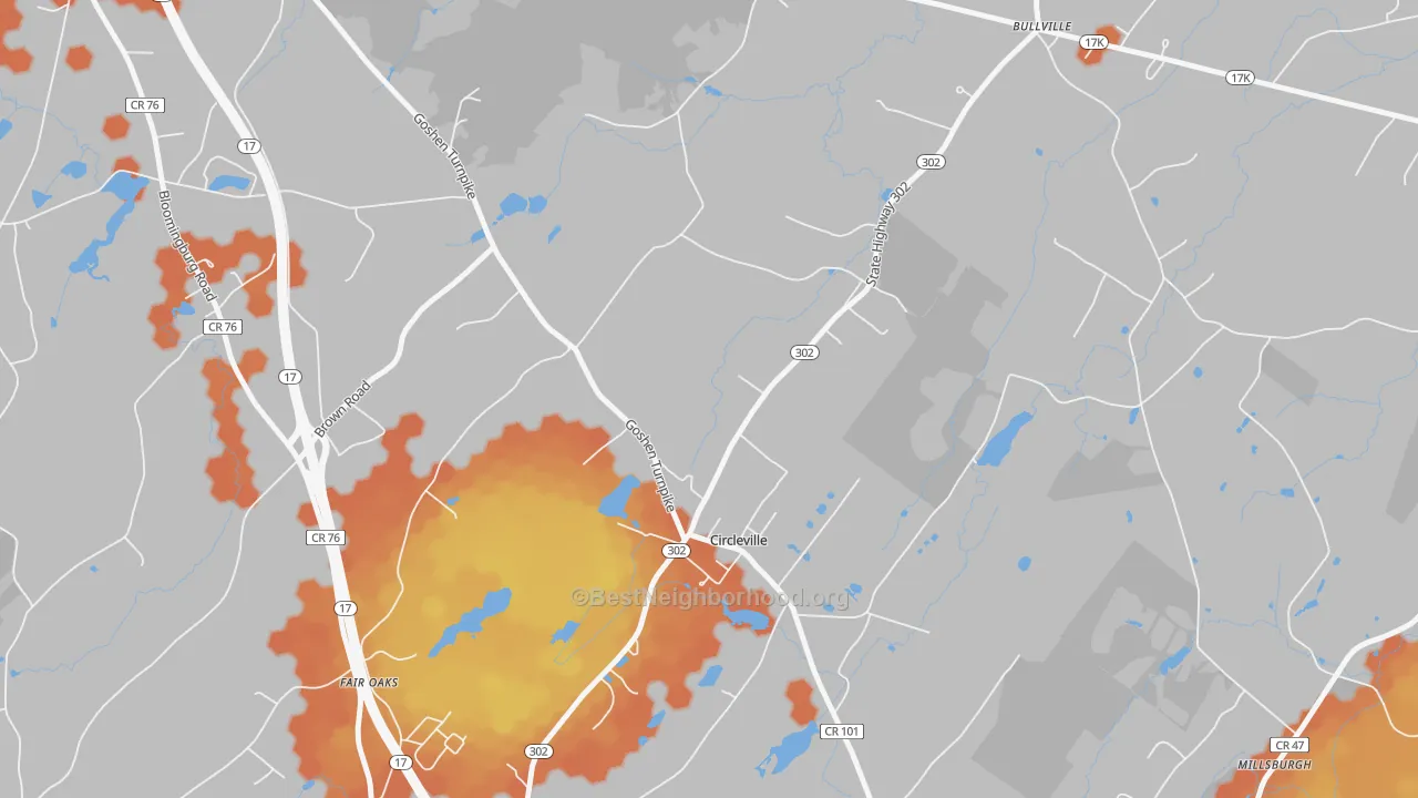 Bike Grade map of Circleville, NY