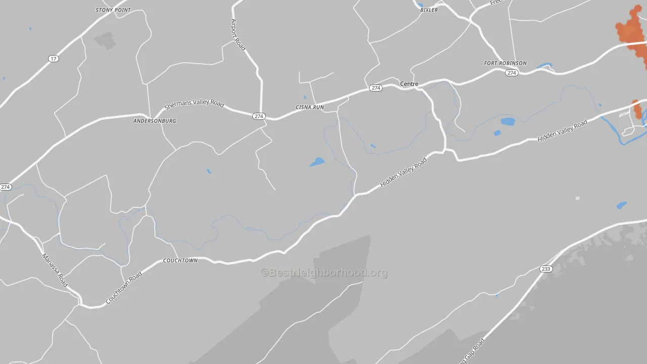 Bike Grade map of Cisna Run, PA