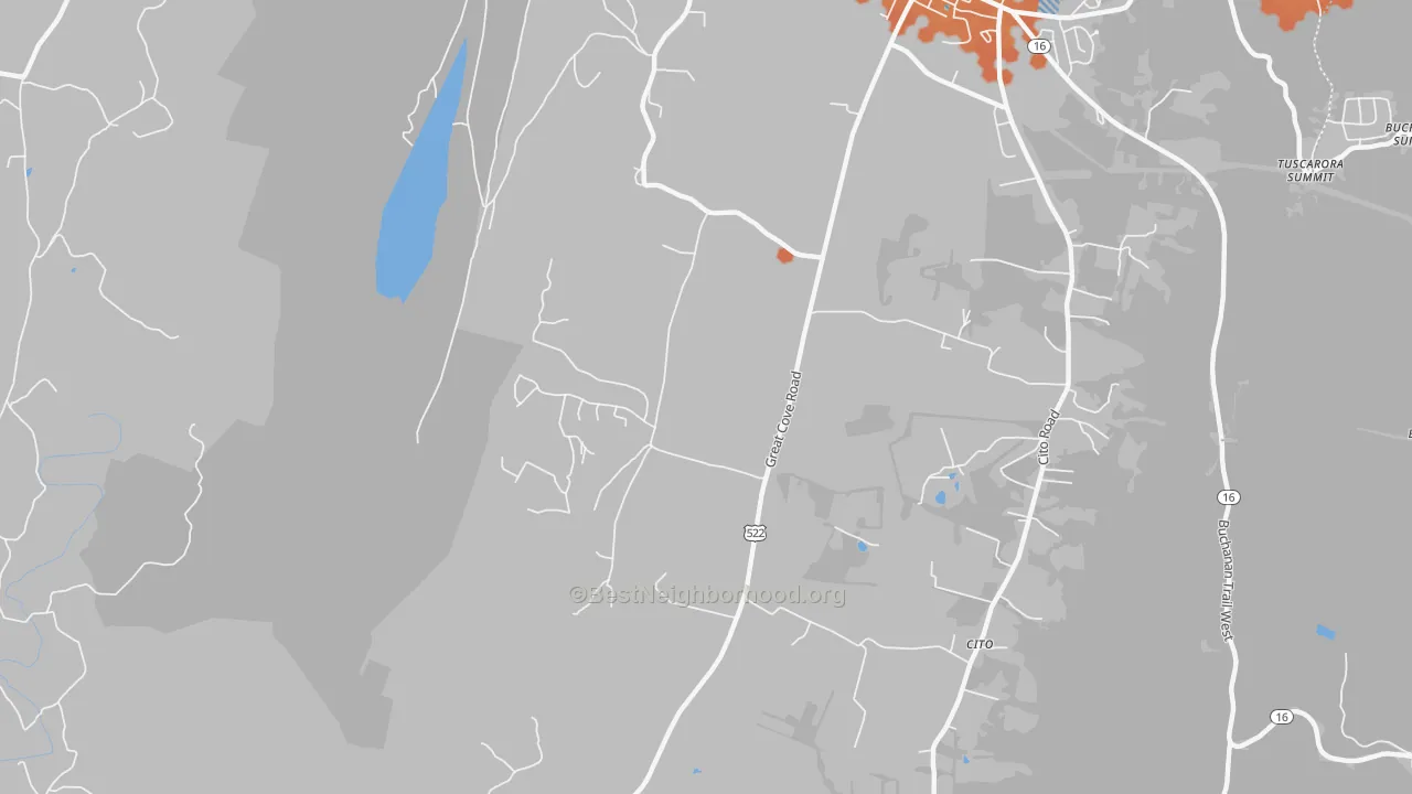 Bike Grade map of Cito, PA