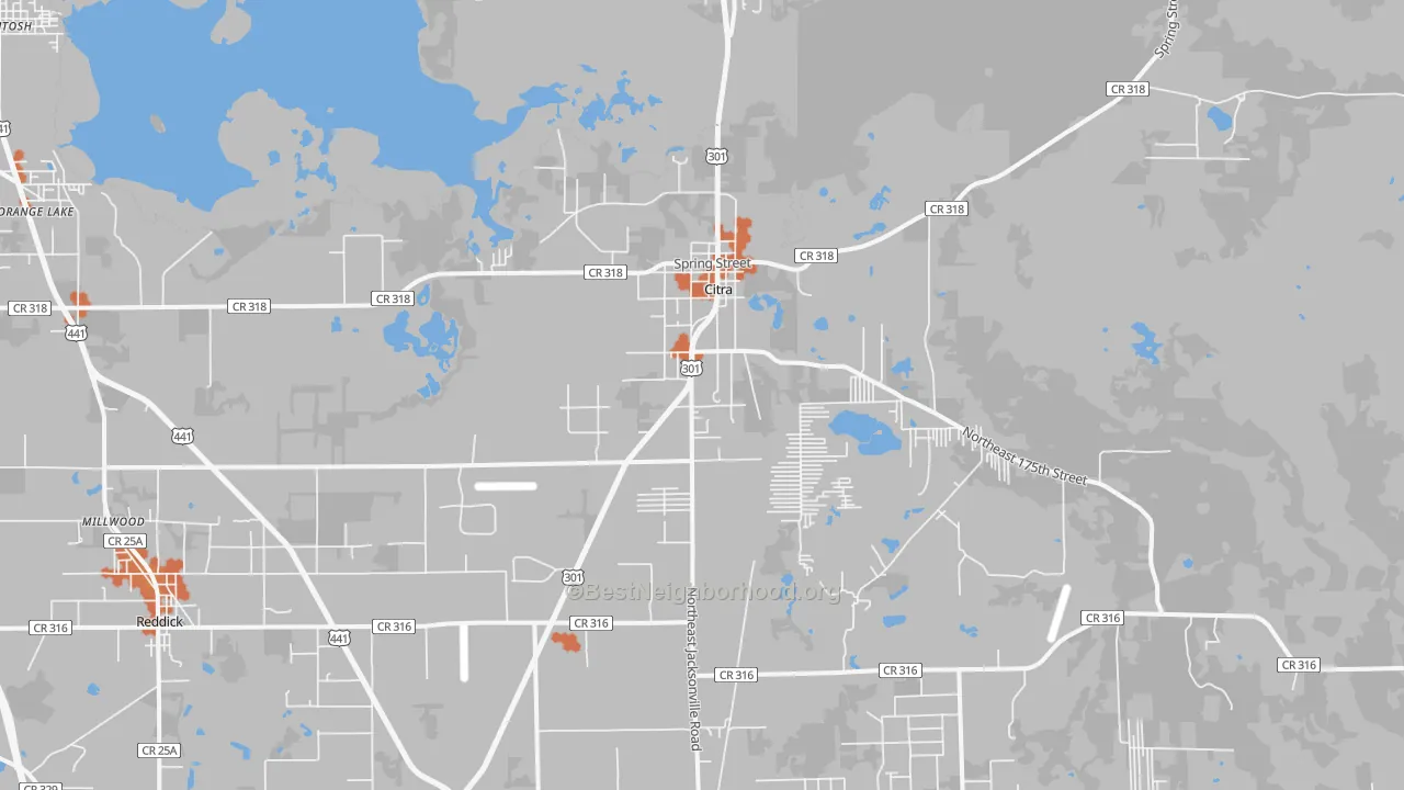 Bike Grade map of Citra, FL